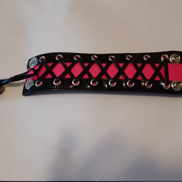 NEW PVC STUDDED CHOKER TURQUOIS BLUE ADJUSTABLE - Picture 5 of 15